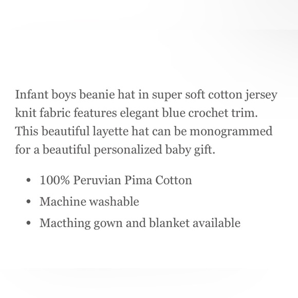 Pixie Lily Baby Couture Bundle Crochet Trim Beanie Hat & 2 Burp Cloths NWT Blue - Picture 4 of 6